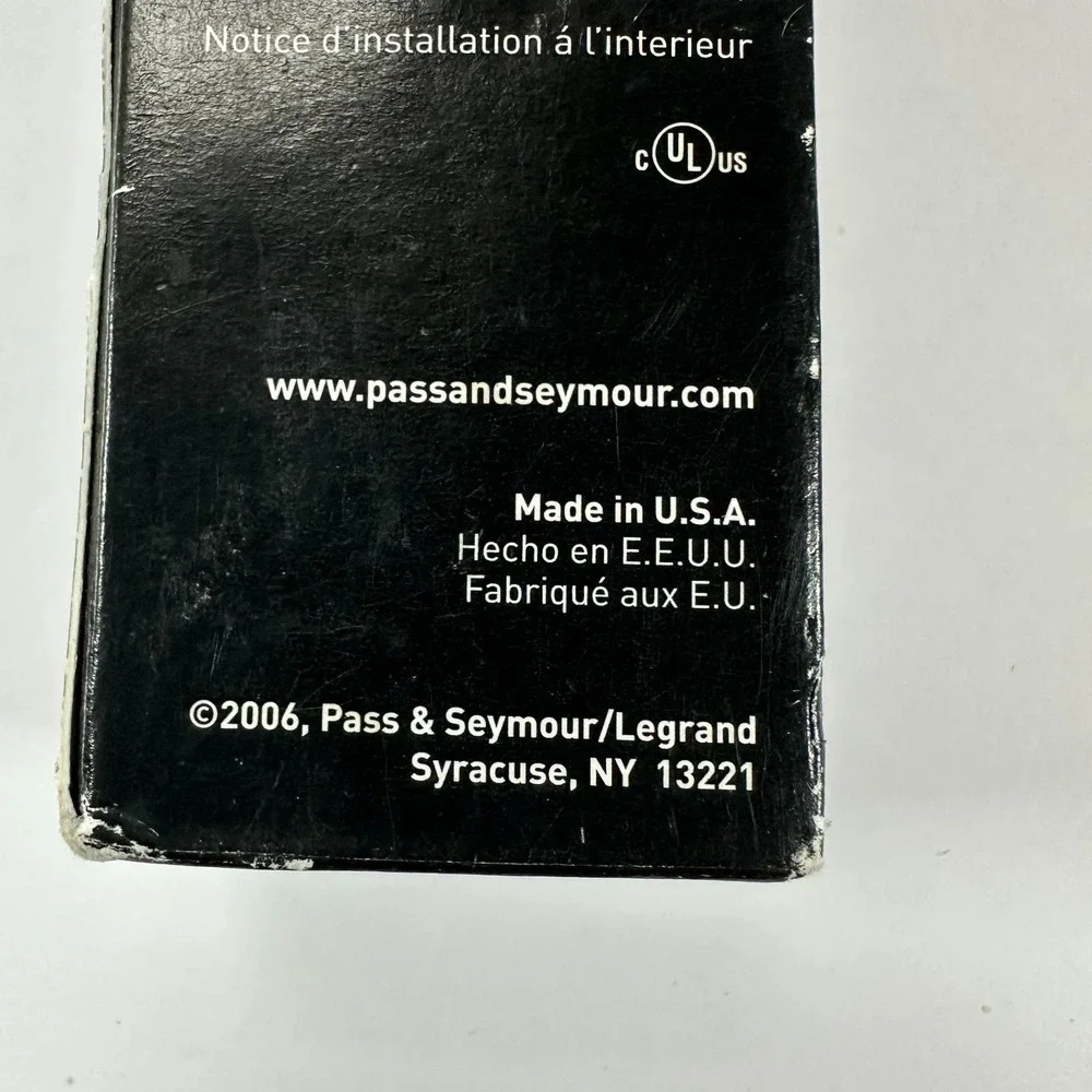Pass & Seymour Single Pole Switch White 15A 120/277V‎ Made in USA 2006